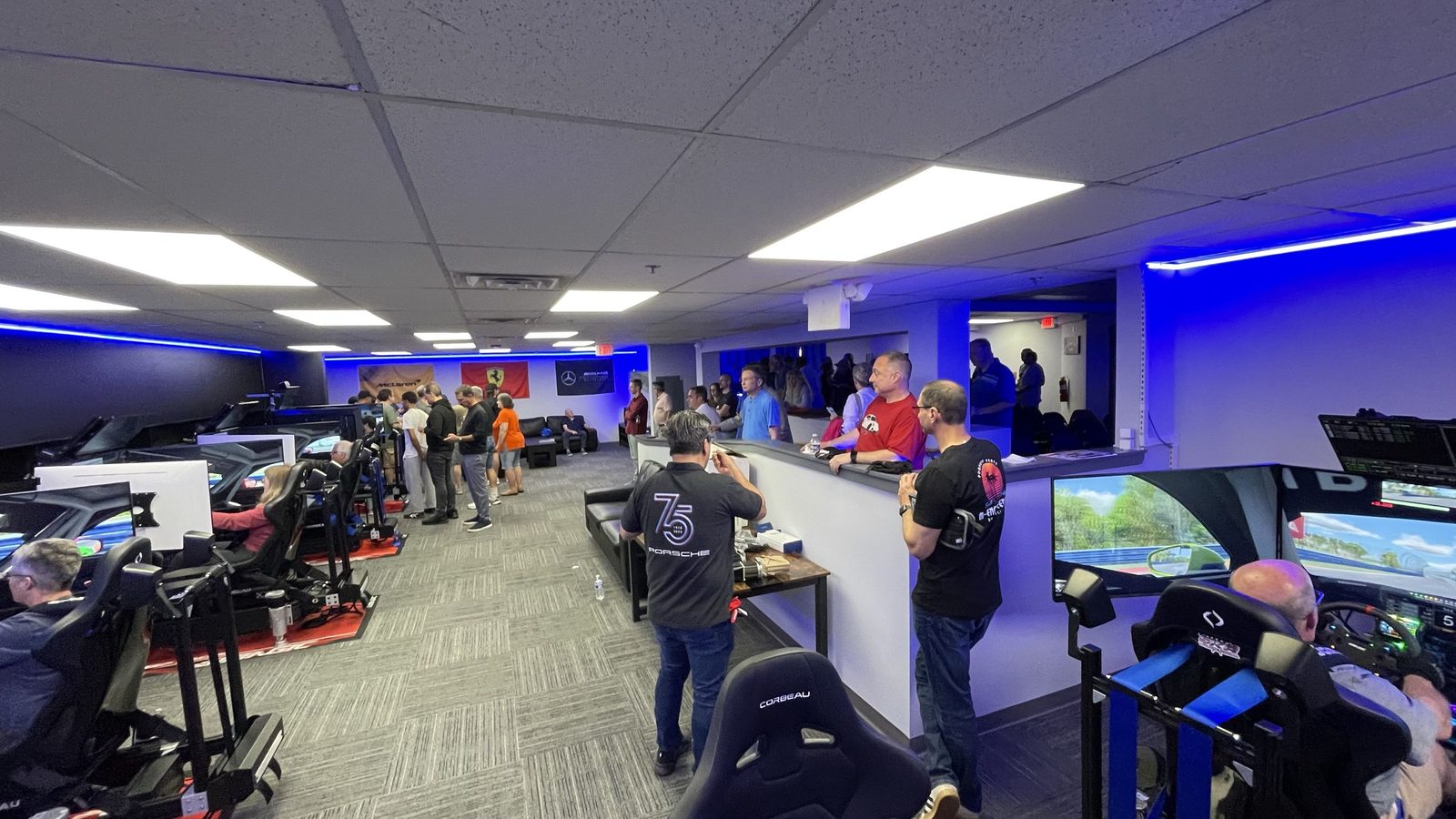 PCA members arriving and exploring the sim bays